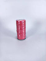 Мотузка джутова бавовняна - червона - 2мм, 100м, 80г