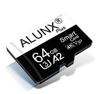 Карта памяти Micro SD 64 GB ALUNX для телефонов и фотоаппаратов