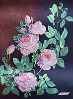 ТК-075 Розовая ветвь роз, набор для вышивки бисером картины