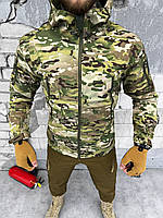 Куртка тактическая softshell камуфляжная, военная демисезонная куртка на флисе, тактическая куртка осень