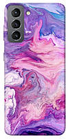Чехол с принтом для Samsung Galaxy S21 FE / на самсунг галакси с21 фе Розовый мрамор 2