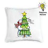Подушка нічник Сніговичок — світна подушка Новорічний сніговик — дитяча подушка іграшка, фото 2
