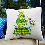 Подушка нічник Сніговичок — світна подушка Новорічний сніговик — дитяча подушка іграшка, фото 5