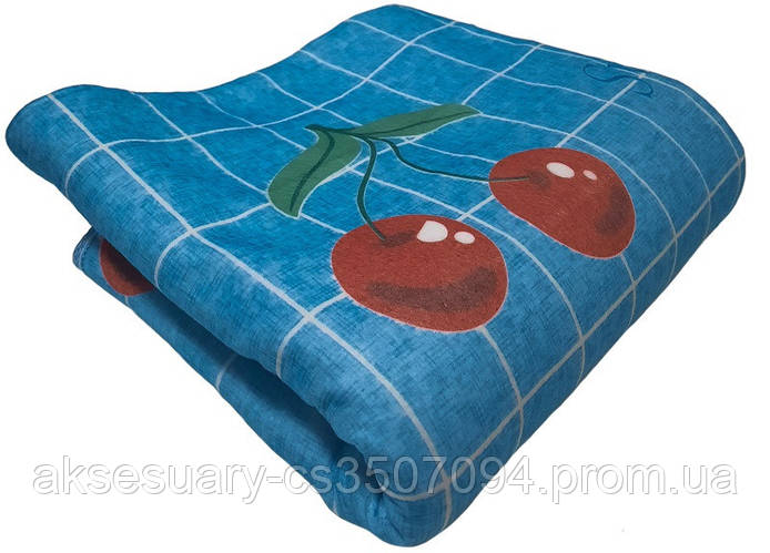 Электропростынь Electric blanket 5714 150х160 см, голубая с вишнями (ID ...