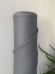 Графітова сорочково-платтєва лляна тканина, 100% льон, колір 744/555