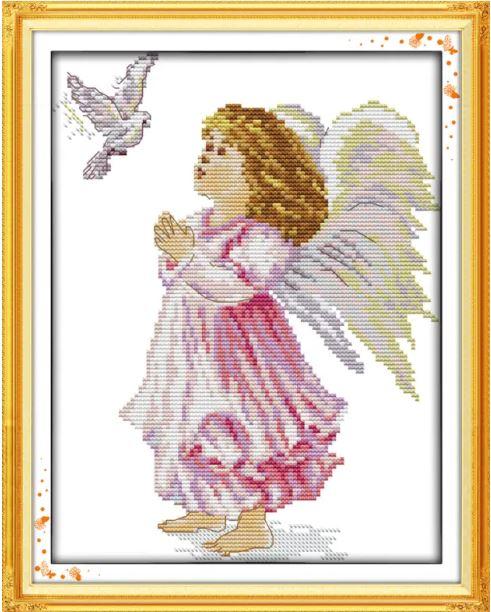 Набір для вишивання за нанесеною на канву схемою "The angel of peace(2)". AIDA 14CT printed 23*31 см, фото 1