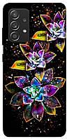 Чехол с принтом для Samsung Galaxy A72 4G, Samsung Galaxy A72 5G / для самсунг галакси А72 Flowers on black
