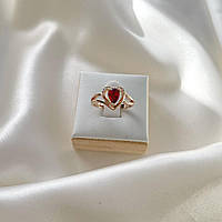 Каблучка позолота Xuping Ювелірна біжутерія Кільце перстень з червоним камінцем Золото 17 р R16077