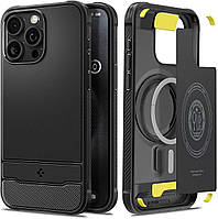 Чехол Spigen для iPhone 15 Pro - Rugged Armor MAG (совместимый с MagSafe), Matte Black (ACS06703)