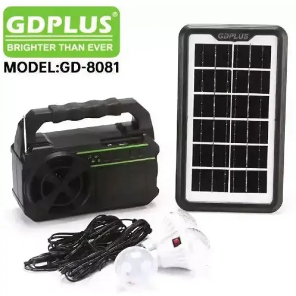 Підсилена Портативна Сонячна Станція GDPlus GD-8081 (13800mAh) FM-Радіо Bluetooth