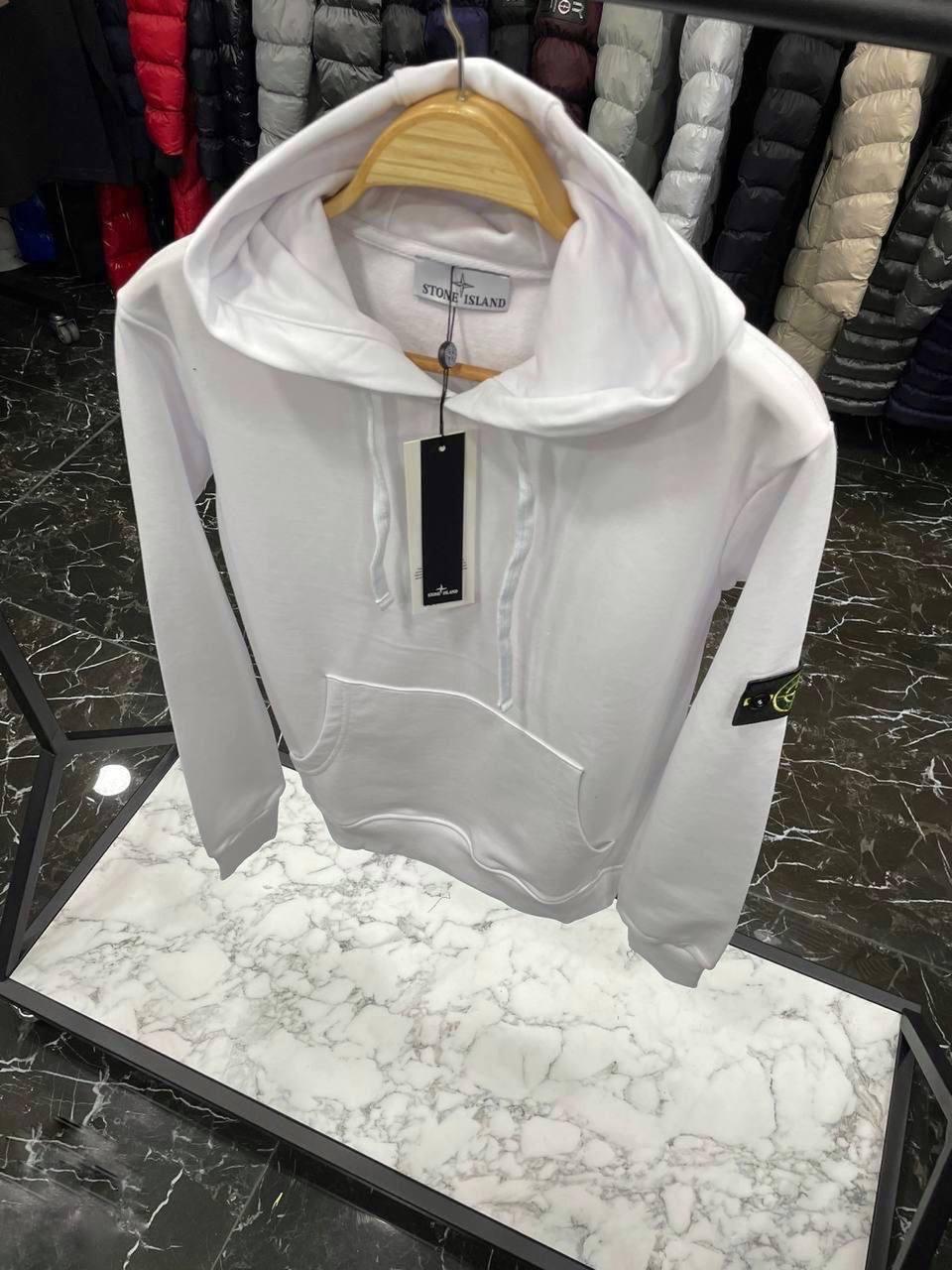 Чоловіча кофта худі Stone Island D11511 біла S, ХXL, фото 1