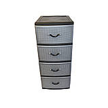 Комод пластиковий Style black (Стиль) 4 ящики 48х38х88, фото 3
