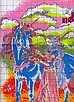 Набір для вишивання за нанесеною на канву схемою "White horse and princess".AIDA 14CT printed , 42*50 см, фото 8