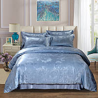 Комплект постельного белья Silk Kiss King Size 200 x 230 см Зимние цветы Голубой