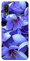 Чехол с принтом для Samsung Galaxy A02 / на самсунг галакси А02 коре Фиолетовый сад