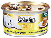 Пурина Gourmet Gold Консерви для кішок шматочки в паштеті, кролик по-французьки, 85 г*24 шт.