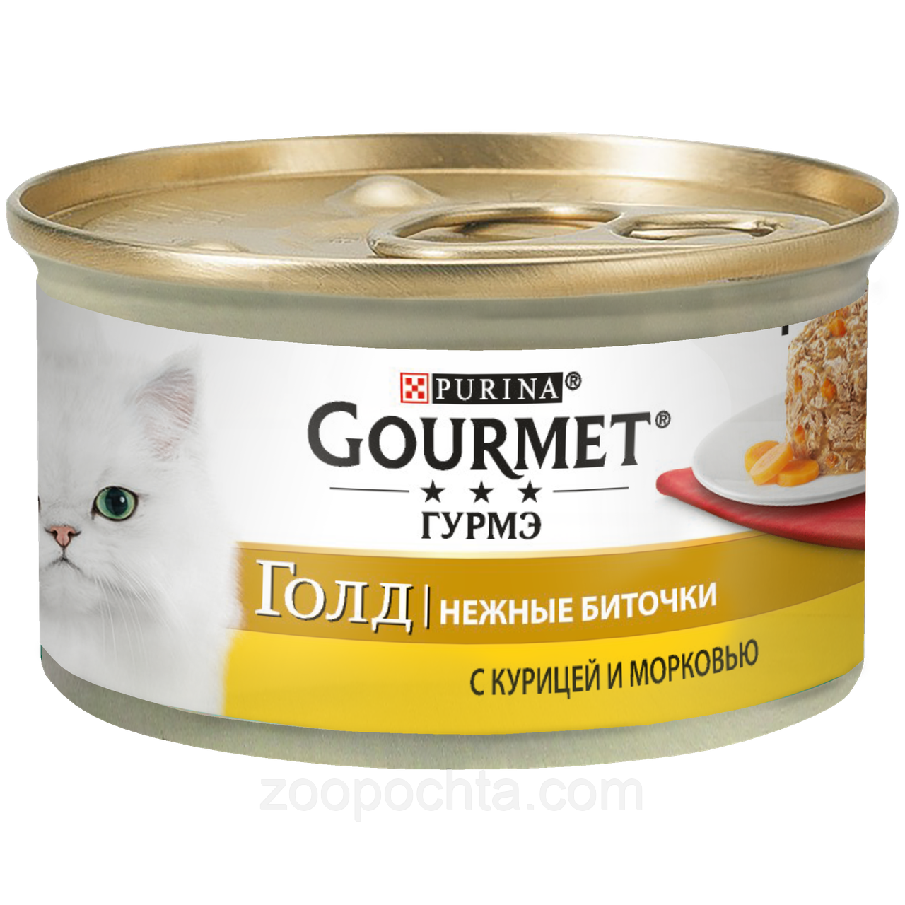 Пурина Gourmet Gold ніжні біточки консерви для кішок із куркою й морквою, 85 г*24 шт.