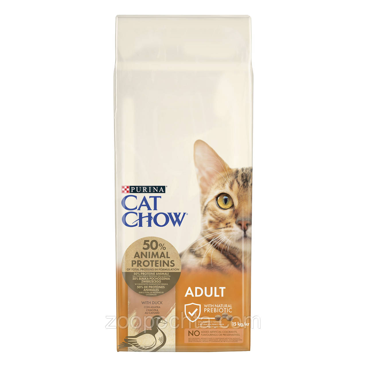 Пурина Cat Chow Adult сухий корм для кішок, з качкою 15 кг