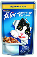 Felix Fantastic консерви для кішок із куркою в желе, 85 гх20 шт., фото 1