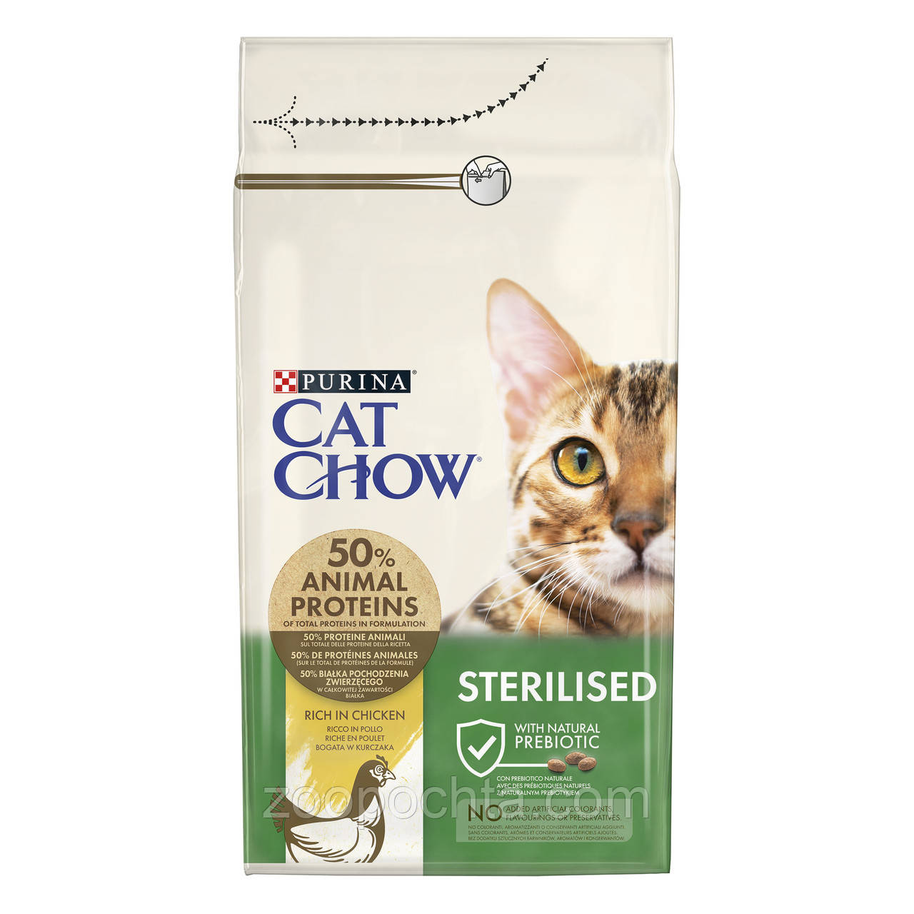 Cat Chow Sterilised сухий корм для стерилізованих/кастрованих кішок із куркою 0.4КГ