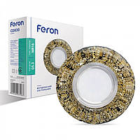 Встраиваемый светильник Feron CD830 MR16 золото-черный с LED подсветкой SMD2835 15leds 4000K