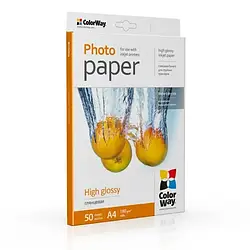 Фотопапір ColorWay PG180-504R White А4, 50л, глянцевий, 180г/м2