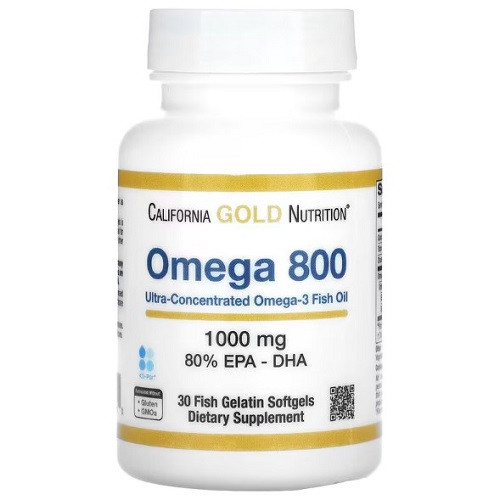 Вітаміни омега 3 California Gold Nutrition Omega 3 1000 mg (800 mg EPA/DHA)(30 капсул.)