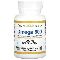 Вітаміни омега 3 California Gold Nutrition Omega 3 1000 mg (800 mg EPA/DHA)(30 капсул.)