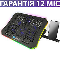 Охлаждающая Подставка Для Ноутбука до 19" Esperanza Galerne, черная, с RGB-подсветкой