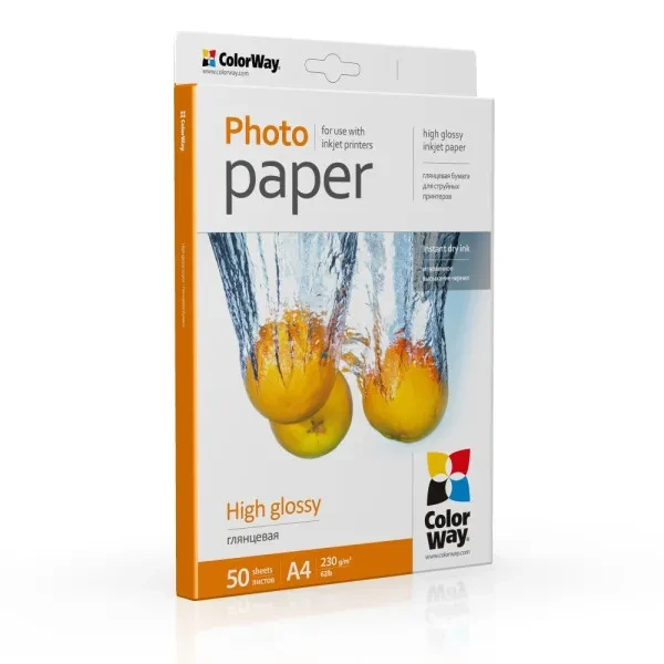 Фотопапір ColorWay PG230-50 A4, 50л, глянцевий, 230 г/м2