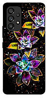 Чехол с принтом для Samsung Galaxy A53 5G / для самсунг галакси А53 Flowers on black