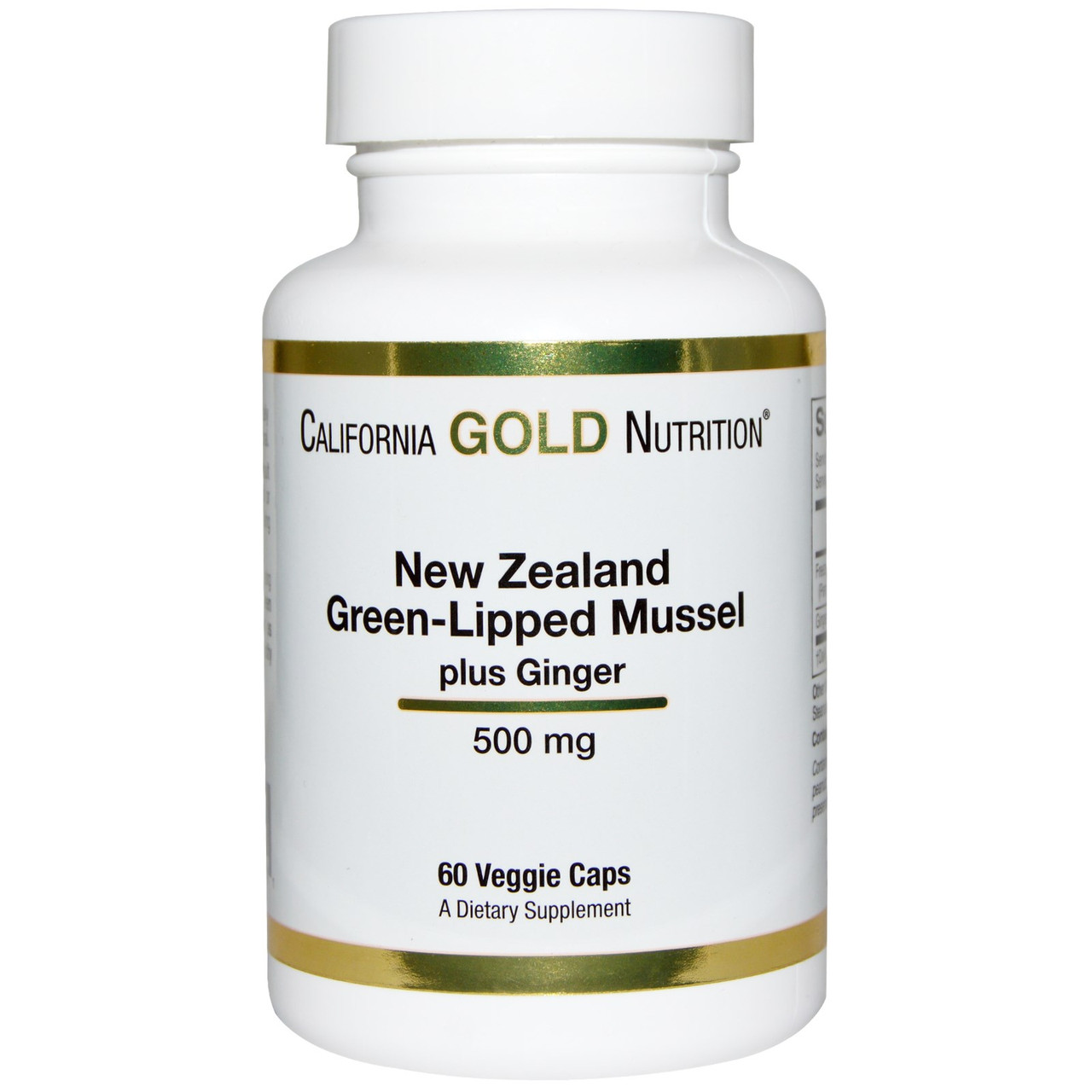 California Gold Nutrition, Нова Ісландія, Зелені мідії плюс імбир, 500 мг, 60 рослинних капсул