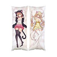 Подушка дакимакура Неко аниме Девушка-кошка декоративная ростовая подушка для обнимания 50*150см