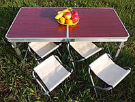 Усиленный раскладной стол для пикника folding table heavy алюминиевый cтол чемодан со стульями для природы HW7