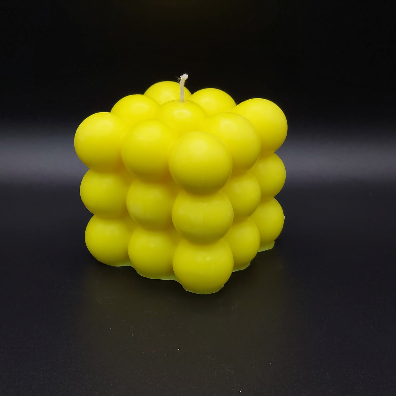 Свічка куб Bubble 3х3  жовтого кольору