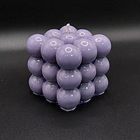 Свічка куб Bubble 3х3  фіолетового кольору