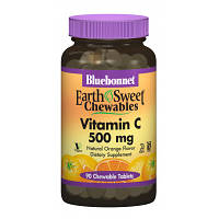 Витамин Bluebonnet Nutrition Витамин С, 500мг, Вкус Апельсина, Earth Sweet Chewables, 90 (BLB-00505) - Топ