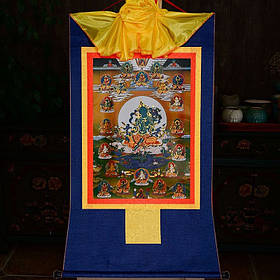 Тибетська Танка 21 Зелена Тара ручної роботи 120Х65 см захист і допомога в усьому, дарує щастя, удачу та гроші