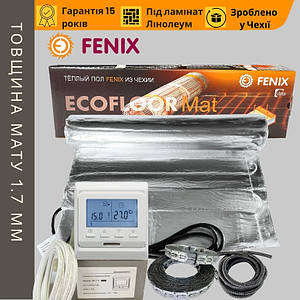 Тепла підлога під ламінат Fenix ALMAT 140 Вт/м2 алюмінієвий нагрівальний мат з програмованим термостатом комплект