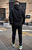 Комплект 3 в 1 Куртка зимова чорна + спортивний костюм The North Face кофта на змійці та штани чорного кольору, фото 4