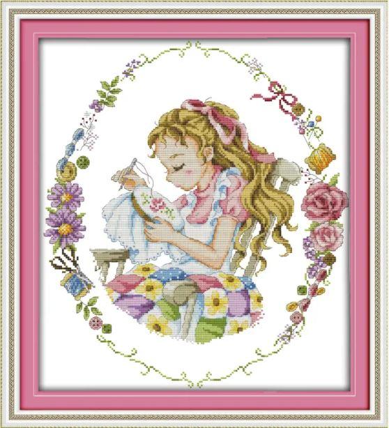 Набір для вишивання за нанесеною на канву схемою "I love cross-stitch (1)". AIDA 14CT printed, 38*43 см