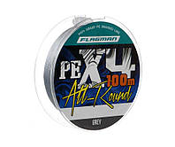 Шнур Flagman All-Round PE X-4 100м 0.12мм Grey (172945) X4A1-012