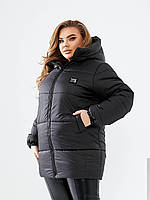 Зимняя теплая женская куртка Ткань Плащевка Лаке водостойкая силикон 250 Размеры 42-44 46-48 50-52 54-56