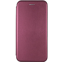 Чехол книжка для Samsung A50 / чехол на самсунг а50 (бордовый цвет) / на магните / с отделом для карт