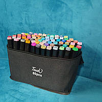 Набор цветных маркеров для рисования TOUCH фломастеры на спиртовой основе для скетчбука 80 штук HWW