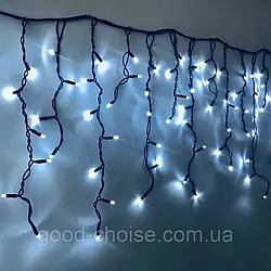 Гірлянда Бурульки, від мережі, 5м, 120LED, Біле світіння / Новорічна гірлянда бахрома