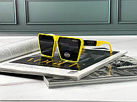 Стильные женские солнечные квадратные очки трендовые желтые солнцезащитные очки линза поликарбонат HWW
