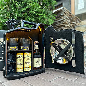 Каністра бар у будь-якому кольорі з посудом - подарунок чоловікові, куму, татові, шефу