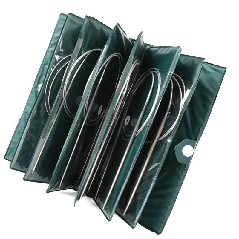 Набір кругових спиць на тросі 120 см 11 розмірів (1–5 мм) металеві, фото 1