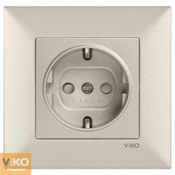 Розетка viko з заземленням бронза Meridian
